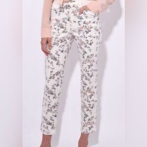 Rag & Bone Micro Floral Skinny White Jeans – Size 24
